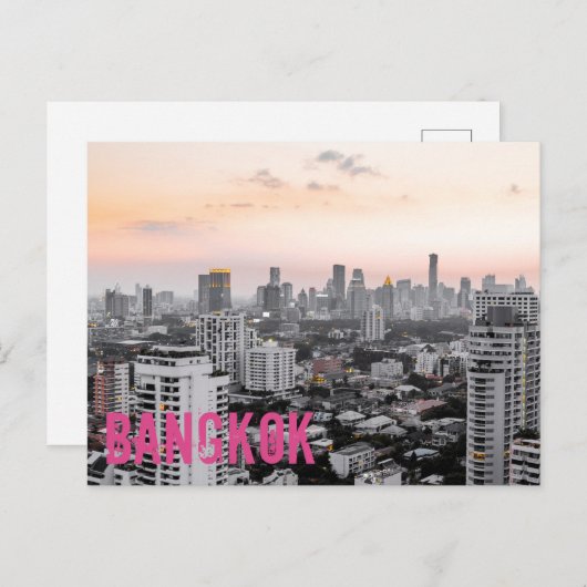 バンコクスクンビットスカイライン素晴らしサンセットアートギフト シーズンポストカード (正面/裏面)