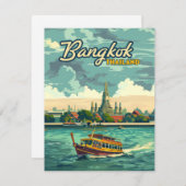 バンコクタイアアジアヴィンテージトラベルテンプルカード (正面/裏面)