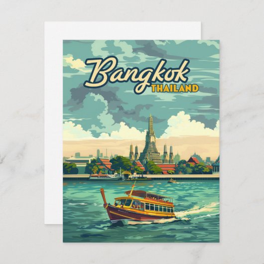 バンコクタイアアジアヴィンテージトラベルテンプルカード (正面/裏面)