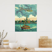 バンコクタイアアジアヴィンテージトラベルテンプル ポスター (キッチン)