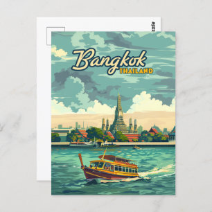 バンコクタイアアジアヴィンテージトラベルテンプル ポストカード
