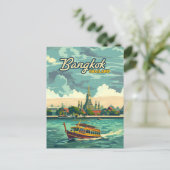 バンコクタイアアジアヴィンテージトラベルテンプル ポストカード (スタンド正面)