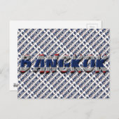 バンコクタイタイフラッグカラーズタイポグラフィ ポストカード (正面/裏面)