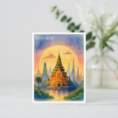 バンコクタイランドウオーターカラーポストカード シーズンポストカード (スタンド正面)