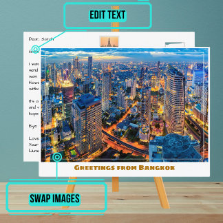 バンコクタイランドスカイラインモダン ポストカード