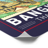 バンコクタイランドトラベルレトロエンブレム ポスター (角)