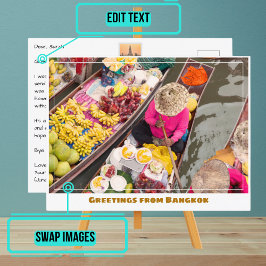 バンコクタイランドフローティングモダン市場 ポストカード