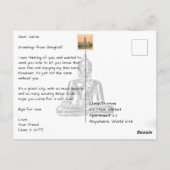 バンコクタイランドフローティングモダン市場 ポストカード (裏面)