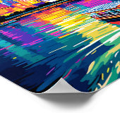 バンコクタイランドヴィンテージトラベルプレイスイラストレーション ポスター (角)