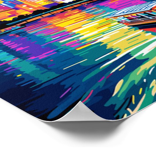 バンコクタイランドヴィンテージトラベルプレイスイラストレーション ポスター (角)