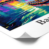 バンコクタイランドヴィンテージトラベルポートレート ポスター (角)