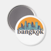 バンコクタイレトロシティスカイラインシティスケープアート マグネット (正面/裏面)