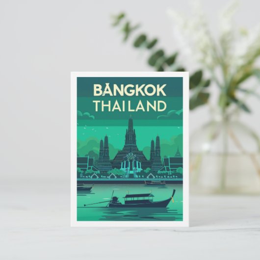 バンコクタイヴィンテージ有名トラベルプレイス ポストカード (スタンド正面)