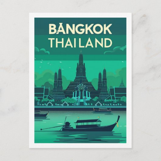 バンコクタイヴィンテージ有名トラベルプレイス ポストカード (正面)