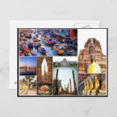 バンコクテンプルコラージュカラフル写真 ポストカード (正面/裏面)