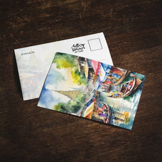 バンコクフローティング市場タイランドポストカード 招待状