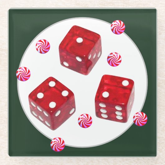 バンコクリスマスデコール ガラスコースター (正面)