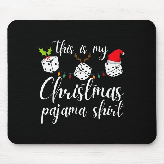 バンコクリスマスパジャマサイコロゲームナイト マウスパッド (正面)