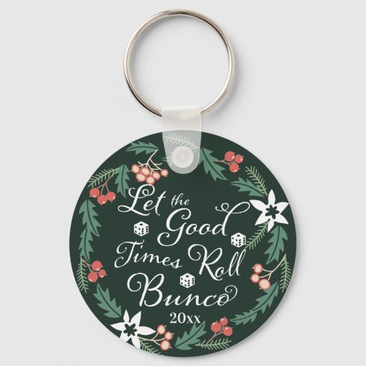 バンコクリスマスホリデーサイコロ花 キーホルダー (正面)