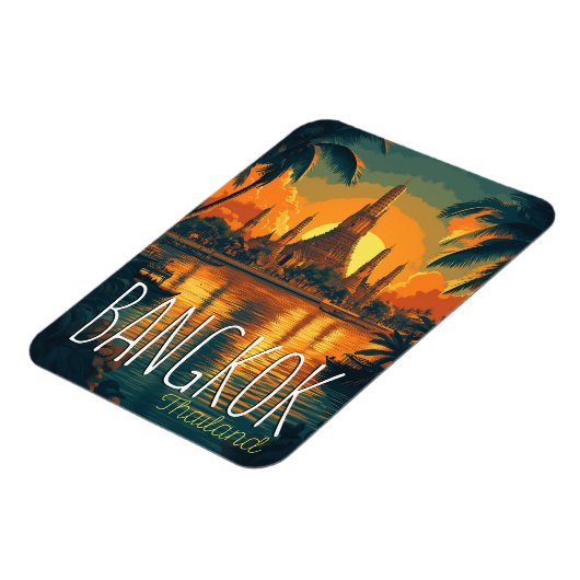 バンコクワットアルンテンプルレトロトラベル マグネット (左側)