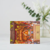 バンコク中国のテンプルで微笑む仏 ポストカード (スタンド正面)