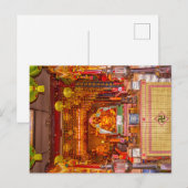 バンコク中国のテンプルで微笑む仏 ポストカード (正面/裏面)