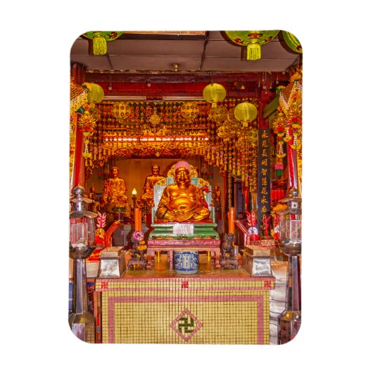 バンコク中国のテンプルで微笑む仏 マグネット (縦)