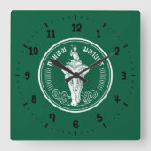 バンコク国旗、タイ平方時計 スクエア壁時計 (正面)