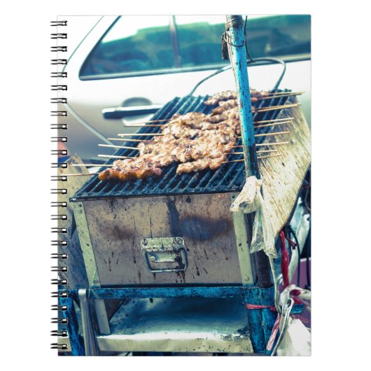 バンコク通りフードバーベキューと串焼き ノートブック (正面)