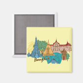 バンコク,タイの世界的に有名なシティマグネット マグネット (正面/裏面)