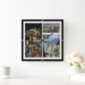 バンコク、タイ、アジアのTH008モザイク スクエア壁時計 (ホーム)