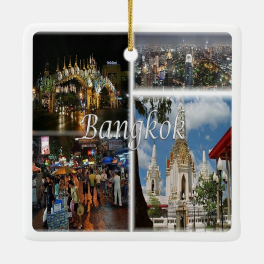 バンコク、タイ、アジアのTH008モザイク セラミックオーナメント (裏面)