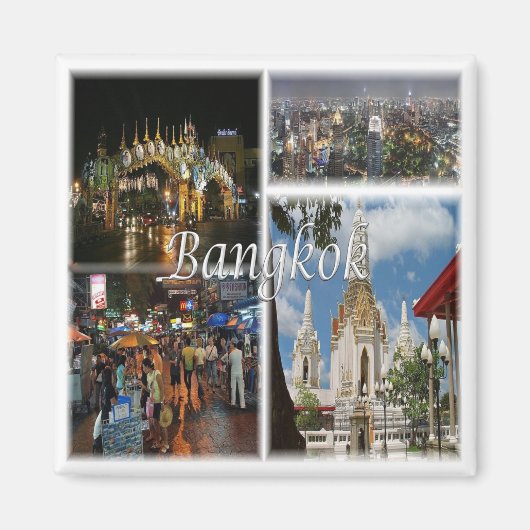 バンコク，タイ，アジア，冷蔵庫のzTH008モザイク マグネット (正面)