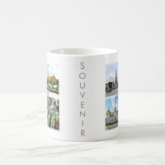 バンコク,タイ,アジア, zTH009コラージュ コーヒーマグカップ (中央)