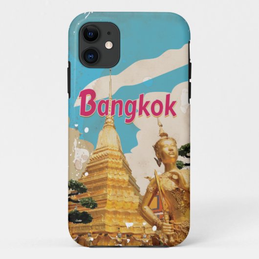 バンコク ビンテージ 旅行 ポスター Case-Mate iPhoneケース (裏面)