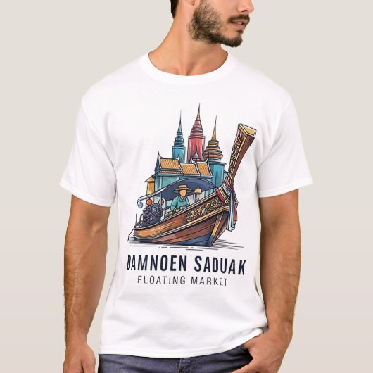 バンコク+浮き市場 Tシャツ (正面)