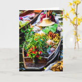 バンコク |浮動市場 カード (黄色い花)