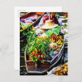バンコク|浮動市場 ポストカード (正面/裏面)