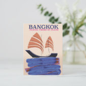 バンコク「Travel there by 飛行機」 ポストカード (スタンド正面)