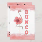 バンコゲームガールズナイトアウトトロピカルピンクフラミンゴ 招待状 (正面/裏面)
