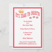 バンコゲームナイトクイーンクラウンウォーター色 招待状 (裏面)