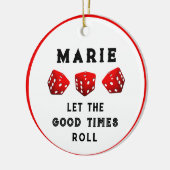 バンコゲームナイトクラシックラウンドステッカー セラミックオーナメント (左)