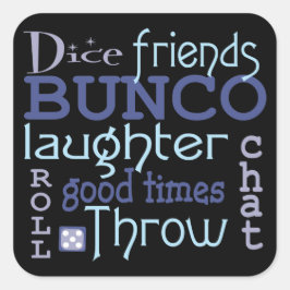 バンコゲームナイトブルーとパープルモダンタイポグラフィ スクエアシール