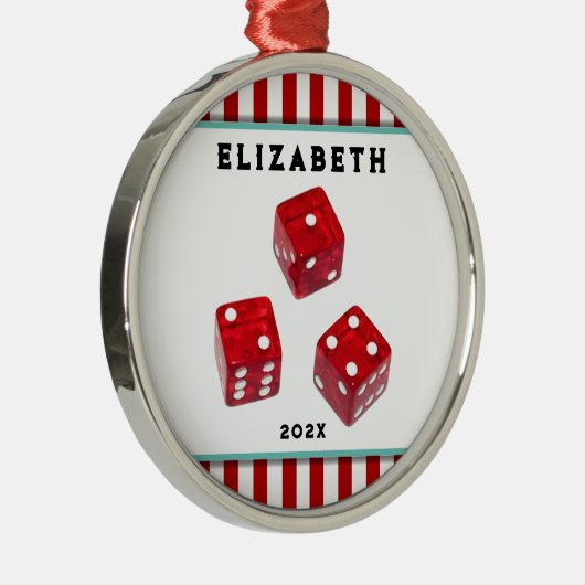 バンコゲームナイトホリデーギフトメタルオーナメント メタルオーナメント (右)