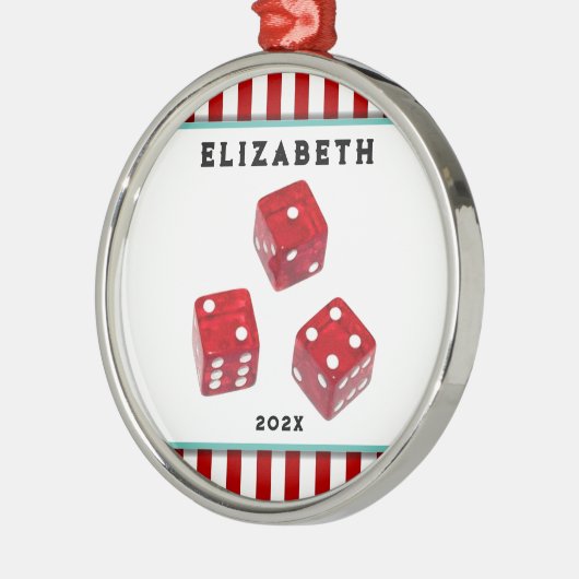 バンコゲームナイトホリデーギフトメタルオーナメント メタルオーナメント (左)