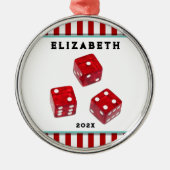 バンコゲームナイトホリデーギフトメタルオーナメント メタルオーナメント (正面)