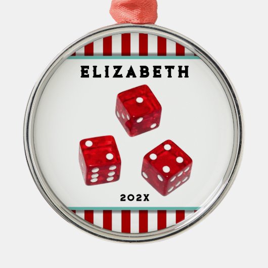 バンコゲームナイトホリデーギフトメタルオーナメント メタルオーナメント (正面)