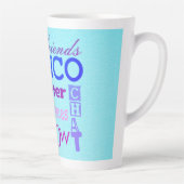 バンコサイコロフレンドシップタイポグラフィおもしろい カフェラテマグ (右)