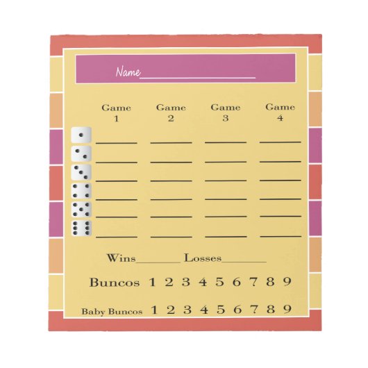 バンコスコアパッド – カラフルストライプ ノートパッド (正面)