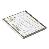 バンコスコアパッド – buncoスコアシート – peacock ノートパッド (アングル)